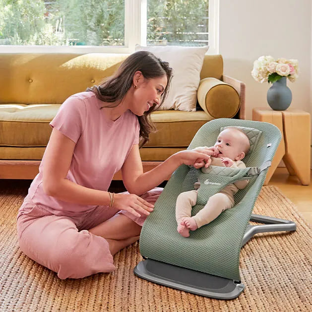3-in-1 Mesh Sage Green Rocker for Children