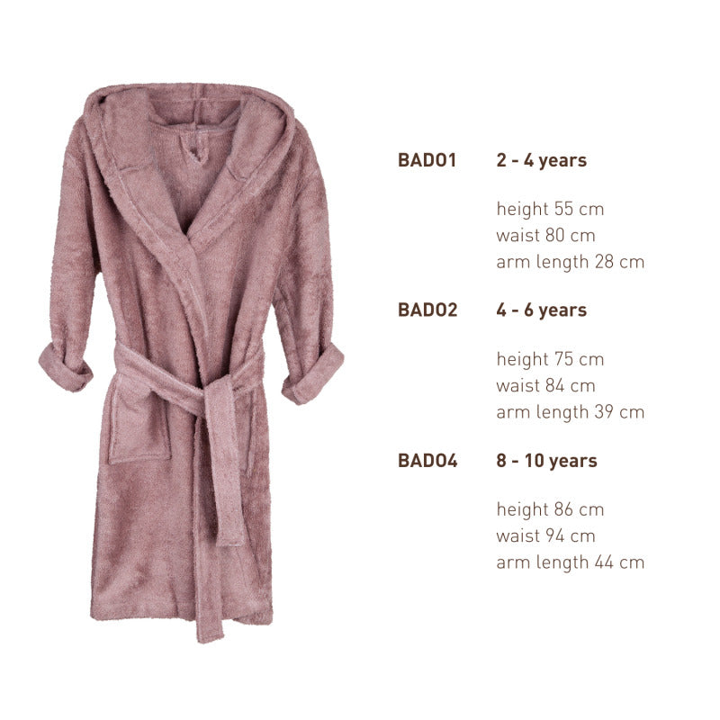 Halat de Baie Frotir din Bambus pentru Copii 4-6 ani Apricot Blush