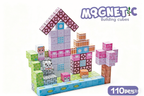 Cuburi magnetice  - Universul printeselor 110 piese (2 cm)