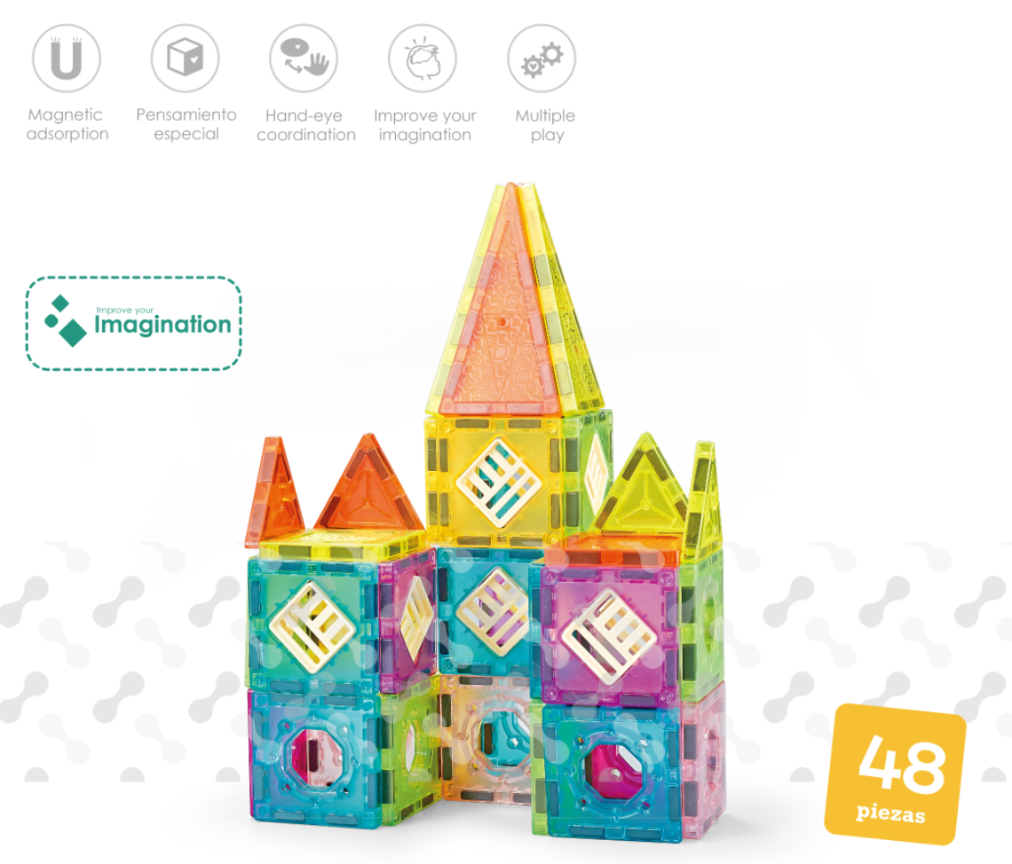 Set de constructie magnetic - 48 piese (5.5 cm)