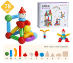 Set de constructie magnetic - STICK (78 piese)
