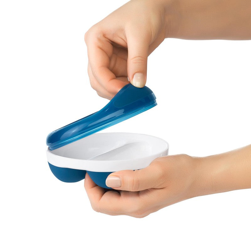 Divided Plate with Lid Navy