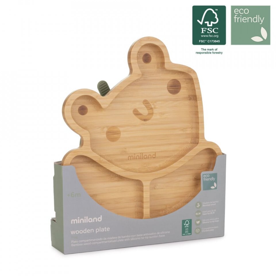 Miniland Frog Compartmented Plate with Silicone Base