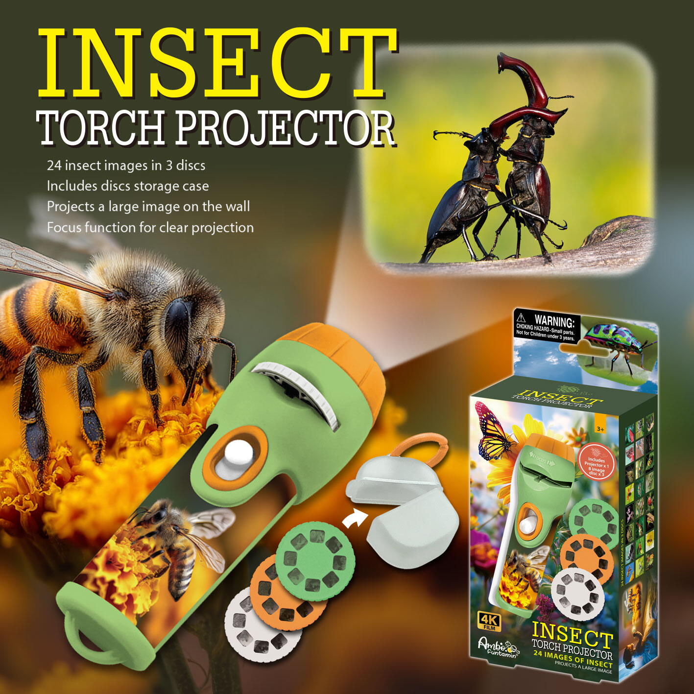 Proiector tip lanterna - Descopera insecte