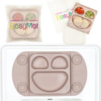 Set farfurie diversificare & gentuta gustare (sand/mauve)