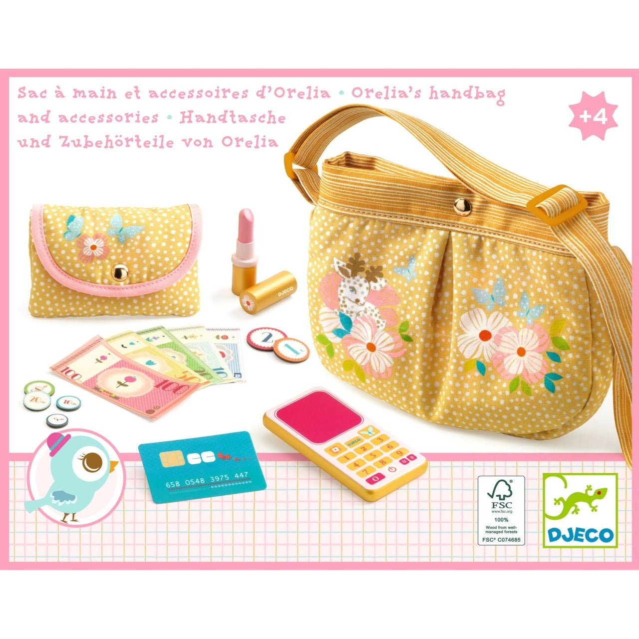 Geanta din bumbac cu accesorii, Djeco