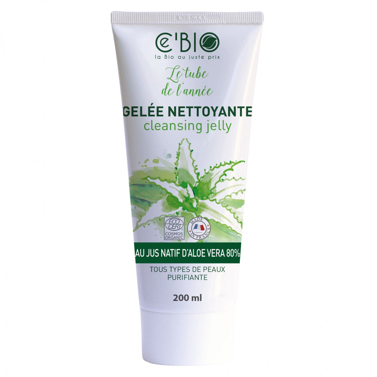 Organic cleansing gel with aloe vera 200 ml CE'BIO