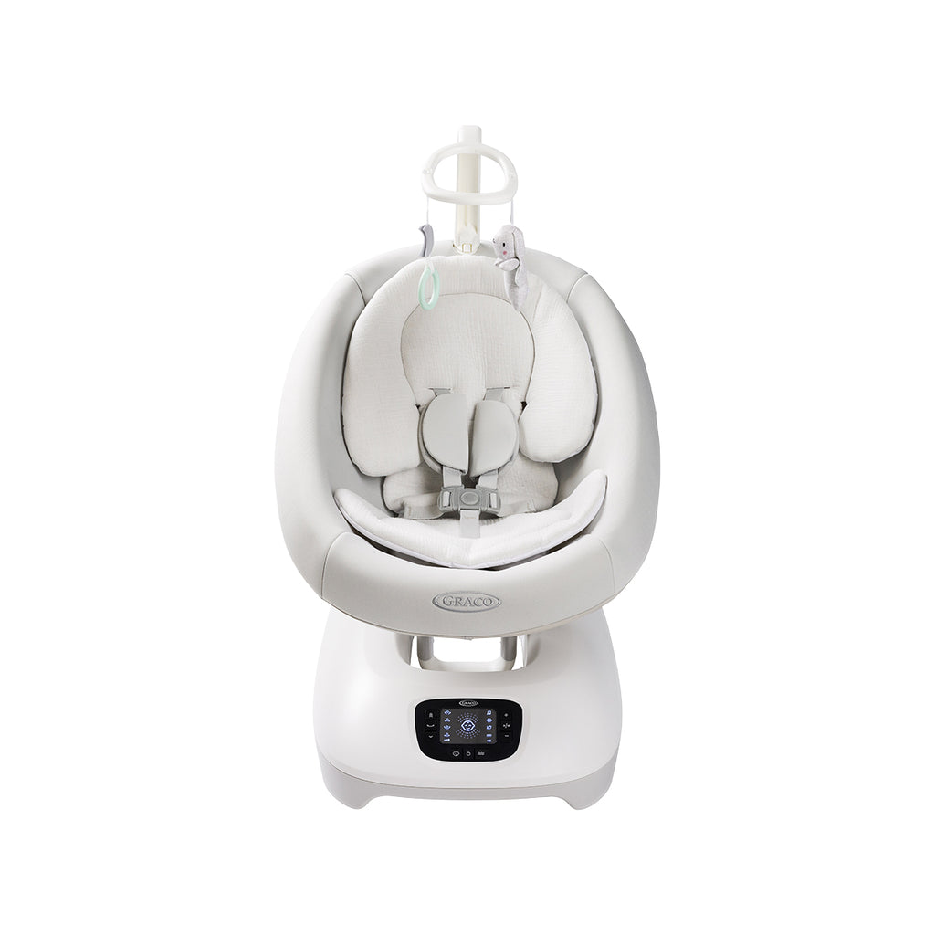 Graco - Leagan electric Eluma Sway cu tehnologie inteligenta de detectare a plansului, pentru bebelusi, alb Rori