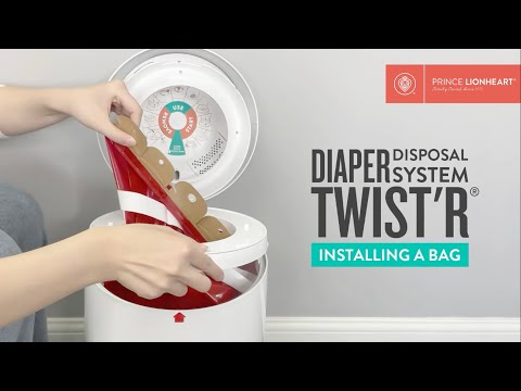 Prince Lionheart Nappy Twist'R White Airtight Bin for Dirty Nappies
