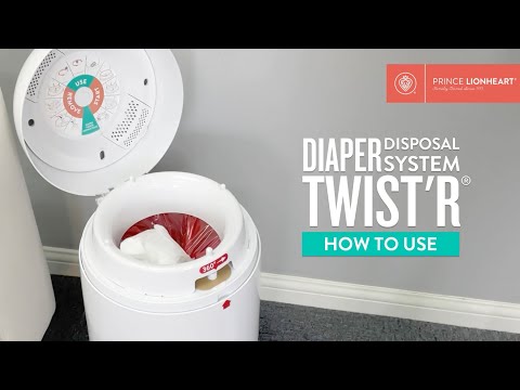 Prince Lionheart Nappy Twist'R White Airtight Bin for Dirty Nappies