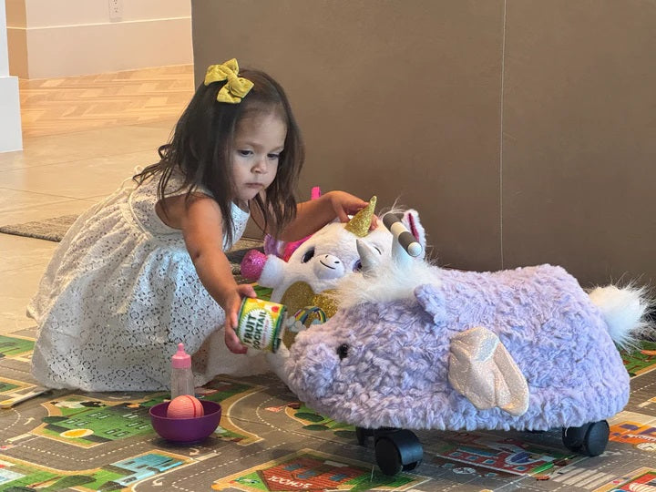 Prince Lionheart Hairies Ride-On Inflatable Toy - Fun and Safe Ride for Children - Magic Unicorn
