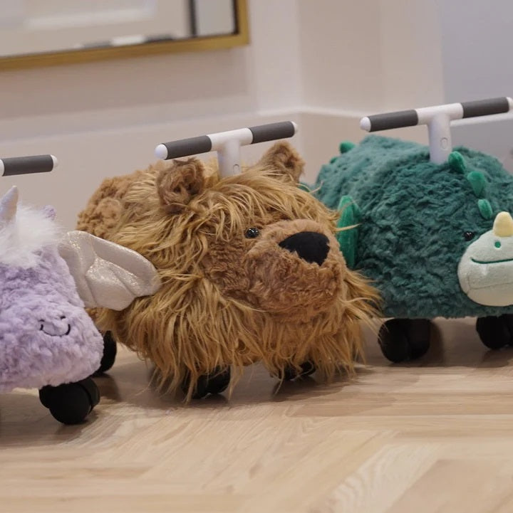 Prince Lionheart Hairies Ride-On Inflatable Toy - Fun and Safe Ride for Kids, Highland Cow Scotch