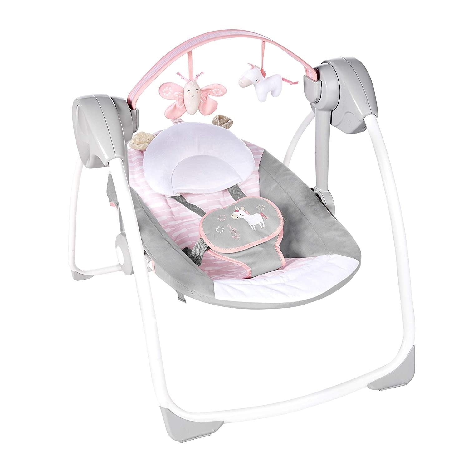 Ingenuity - Leagan portabil Comfort 2 Go Flora the Unicorn
