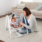 Ingenuity - Leagan portabil ConvertMe Swing 2 Seat Battery-Saver, Nash
