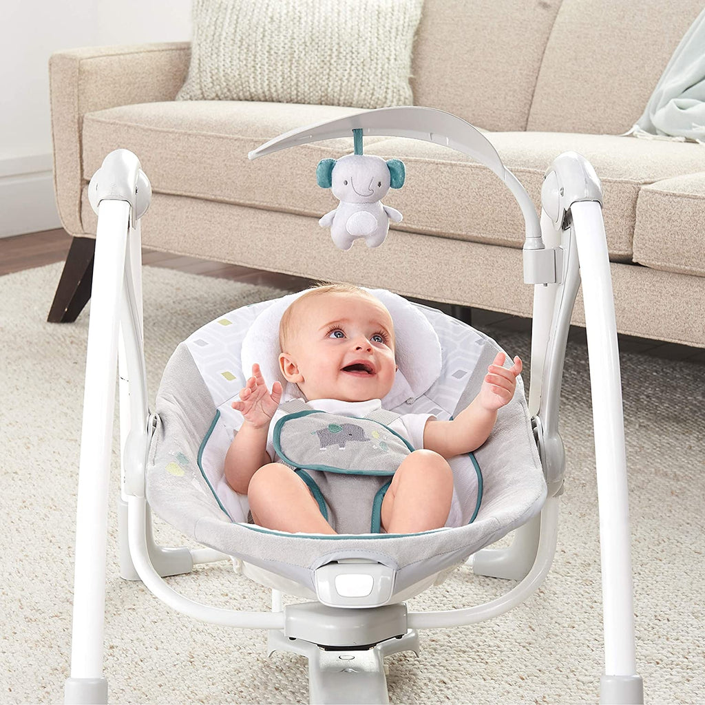 Ingenuity - Leagan portabil ConvertMe Swing 2 Seat Battery-Saver, Nash