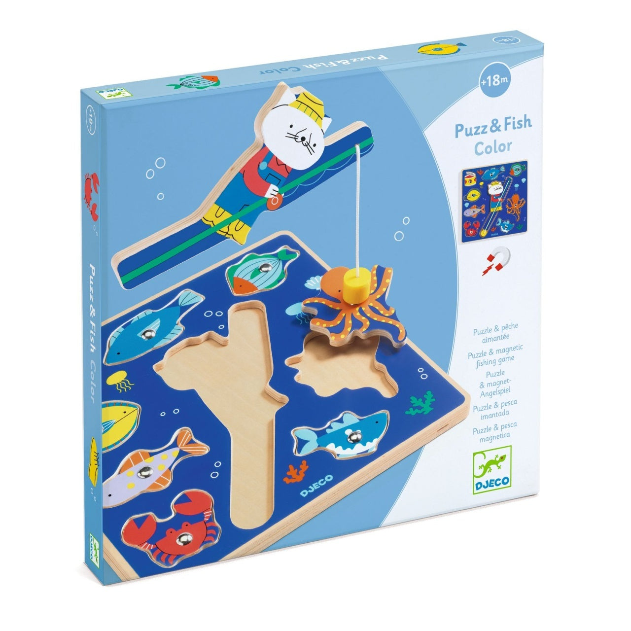 Joc 2 in 1 puzzle si pescuit magnetic, Djeco