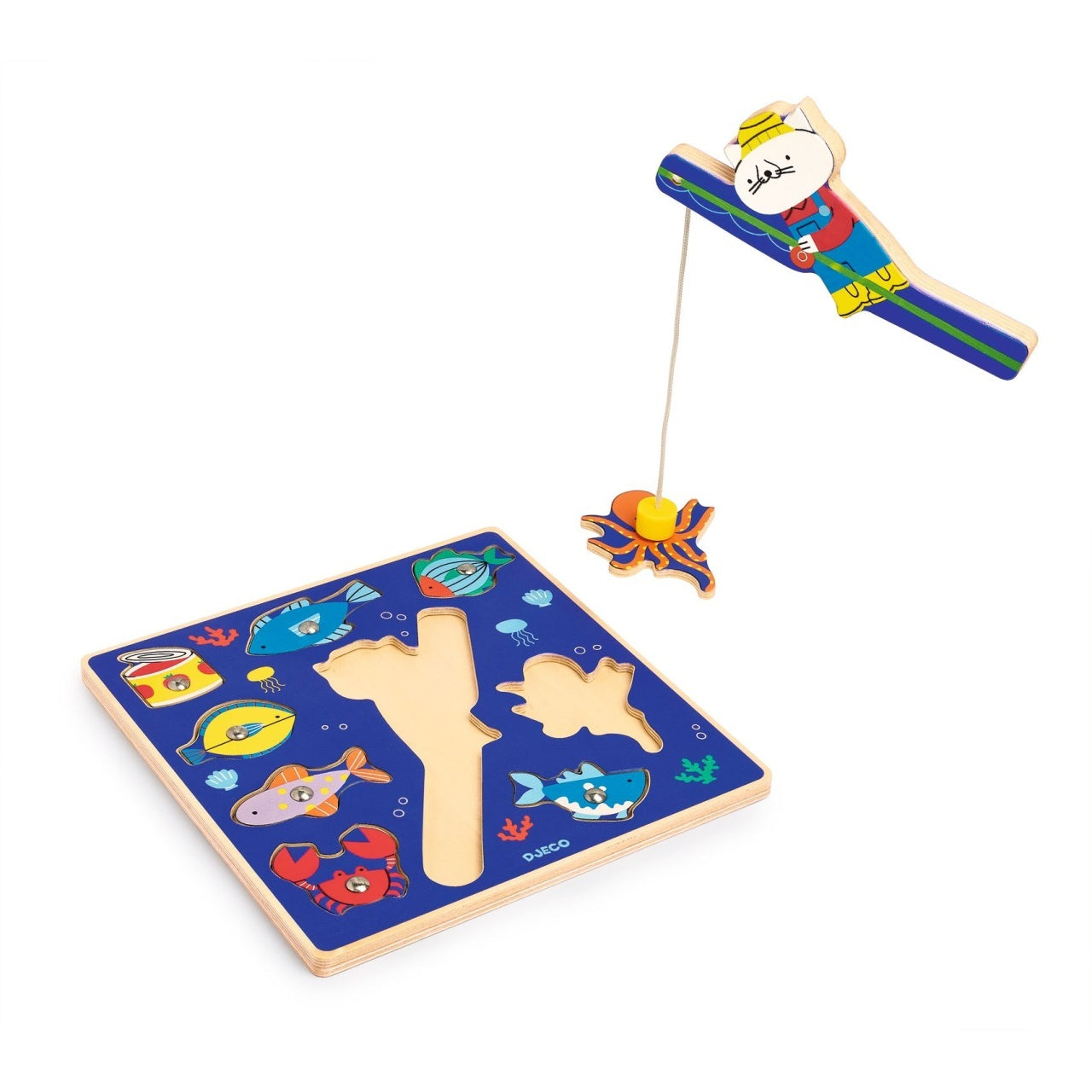 Joc 2 in 1 puzzle si pescuit magnetic, Djeco