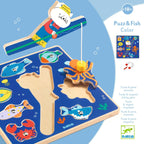 Joc 2 in 1 puzzle si pescuit magnetic, Djeco