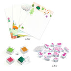 Joc creativ cu stampile Fete flori, Djeco