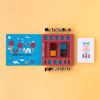 Londji Joc creativ ștampile Animale cu 16 ștampile din lemn, 4 tușiere colorate și caiet inclus