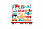 Londji Creative Stamp Set Vehicles 5 years+ wood rubber recycled cardboard
