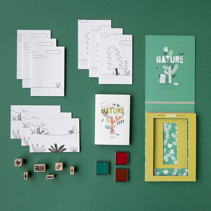 Londji Creative Stamp Set Nature made of wood, rubber and recycled cardboard, +5 years