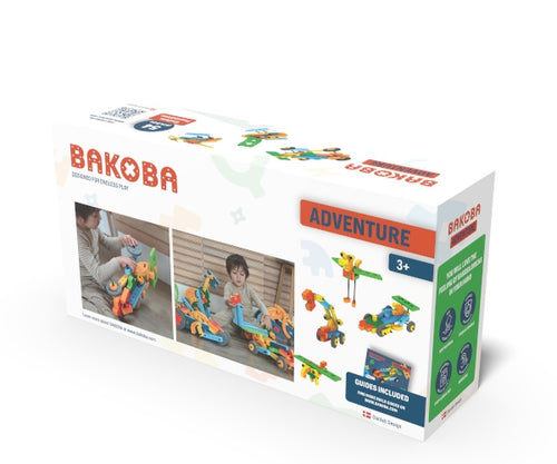 Bakoba Joc de construit cu blocuri Adventure 54 piese spuma, certificat STEM, 4 ani+