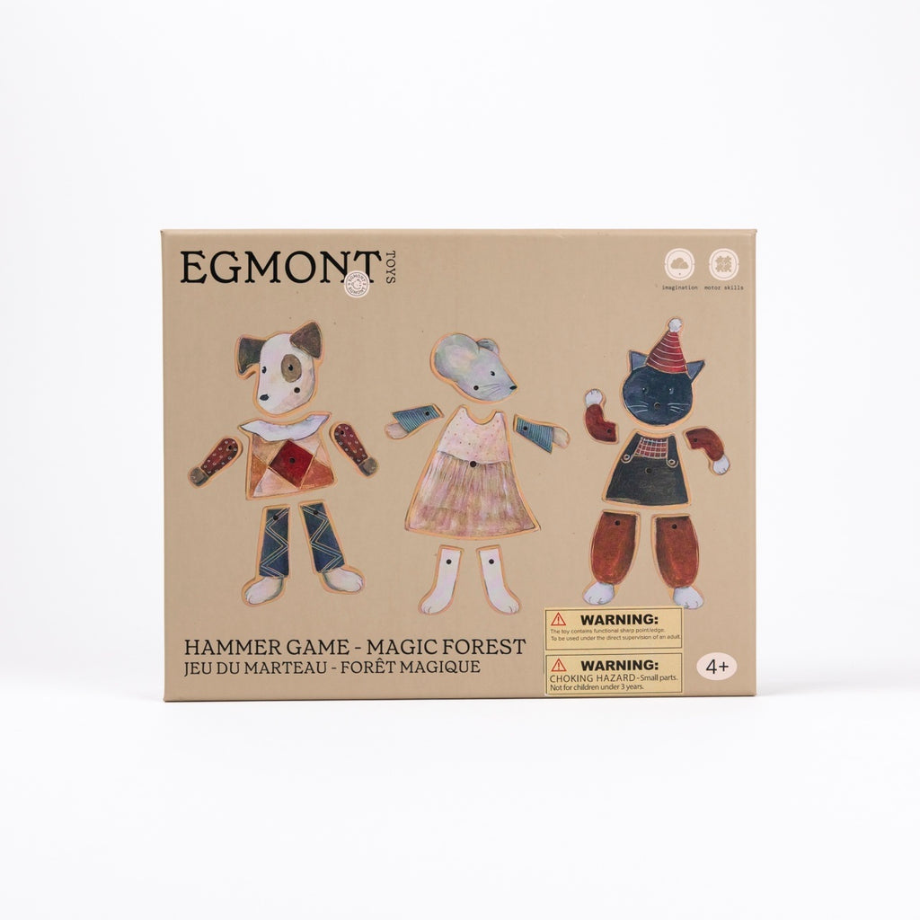 Egmont Toys Joc de indemanare cu ciocanel si panou din pluta, 25 piese lemn certificat FSC, +4 ani