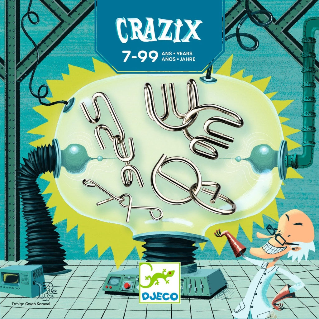 Joc de logica Crazix 6 jocuri metalice, Djeco