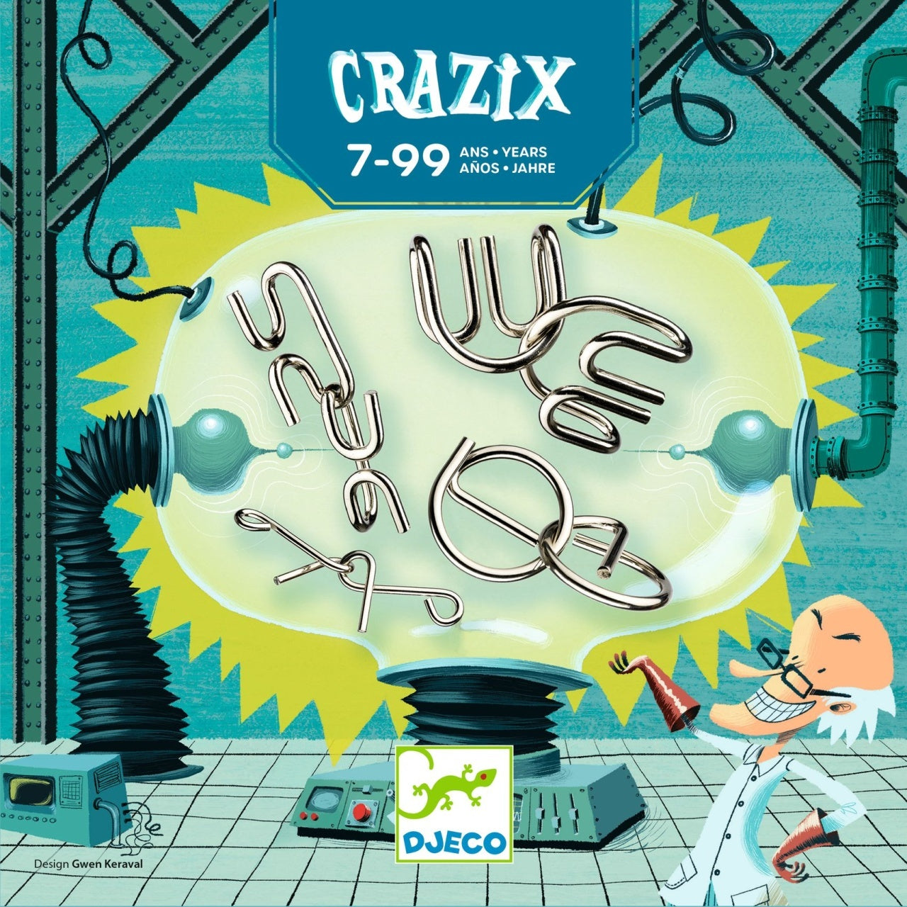 Joc de logica Crazix 6 jocuri metalice, Djeco