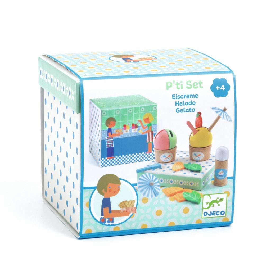 Djeco Joc de rol din lemn Gelateria set 15 piese lemn pentru copii 4 ani+