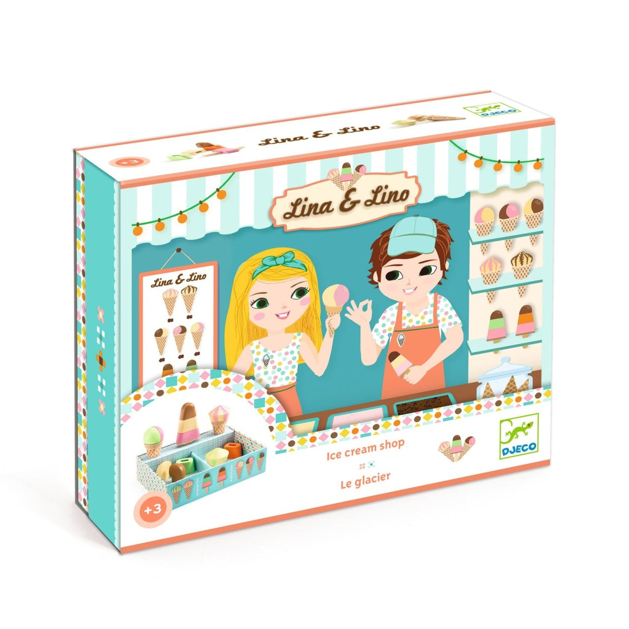 Joc de rol din lemn Gelateria Lina & Lino, Djeco