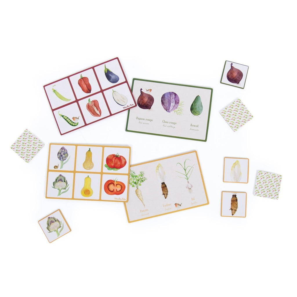 Joc educativ Loto si Memo Legume, Moulin Roty