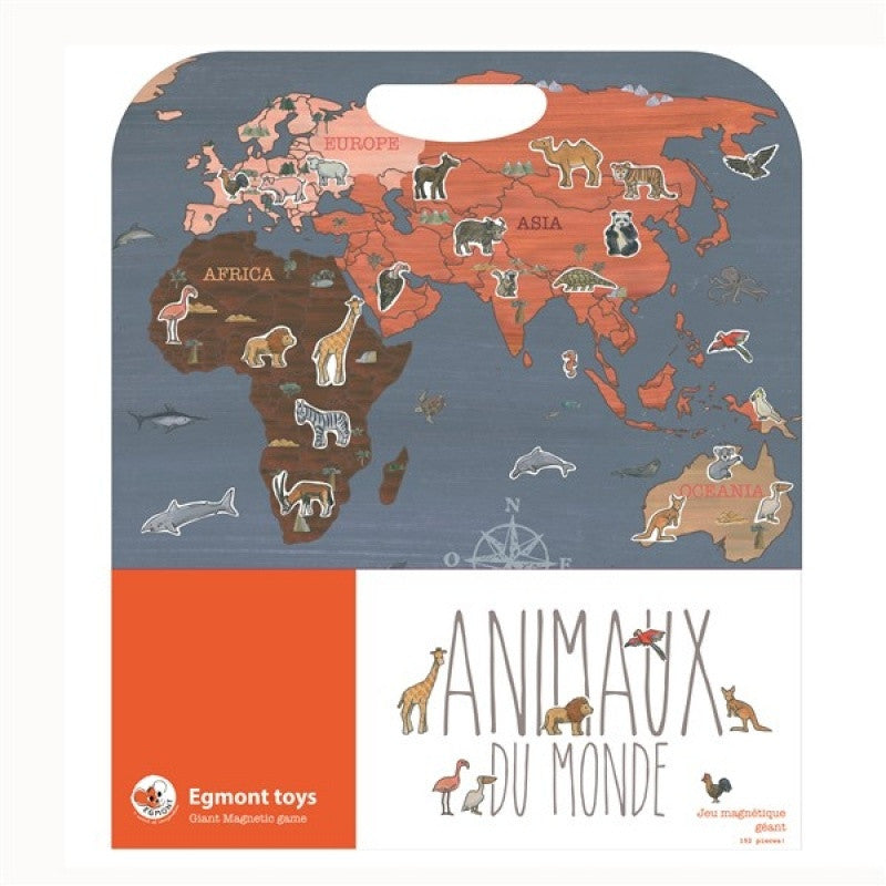 Egmont Toys Magnetic Game Animals of the World, educational set 152 magnetic pieces, 3 years+