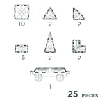 Joc magnetic de construit cu set de roti 25 piese, Cleverclixx