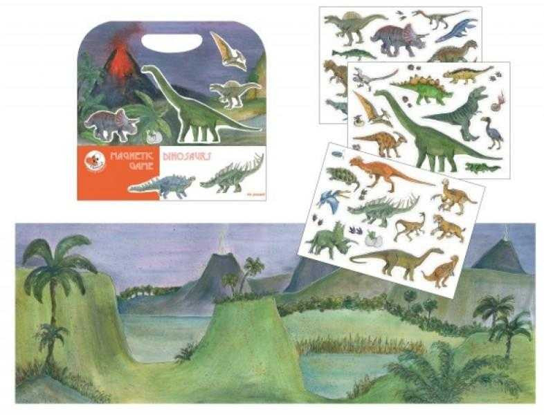 Egmont Toys Magnetic Dinosaur Game, set with 46 magnetic pieces and illustrated covers, 3 years+