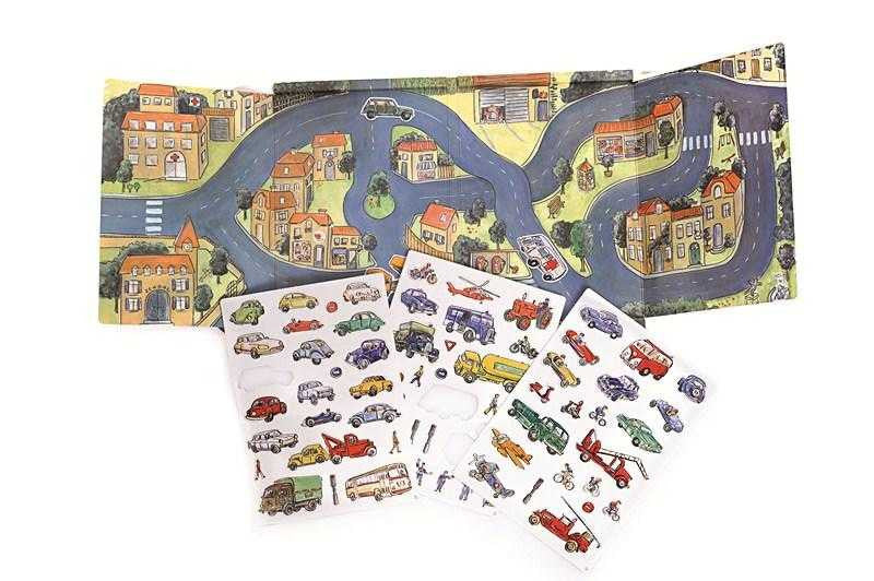 Egmont Toys Joc magnetic Orasul cu masini, 77 piese magnetice, de la 3 ani