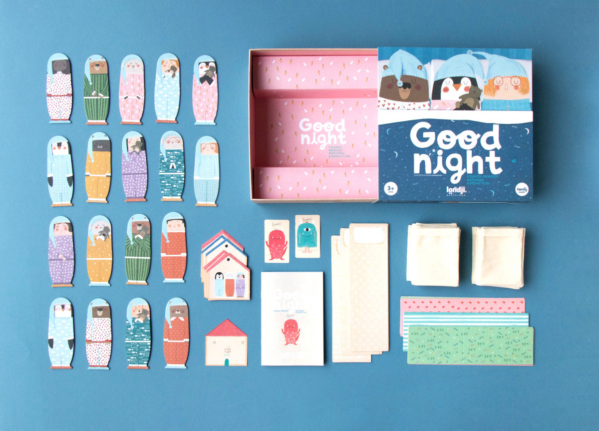Londji Good Night 3-in-1 Game, 3 years+, recycled paper and cardboard