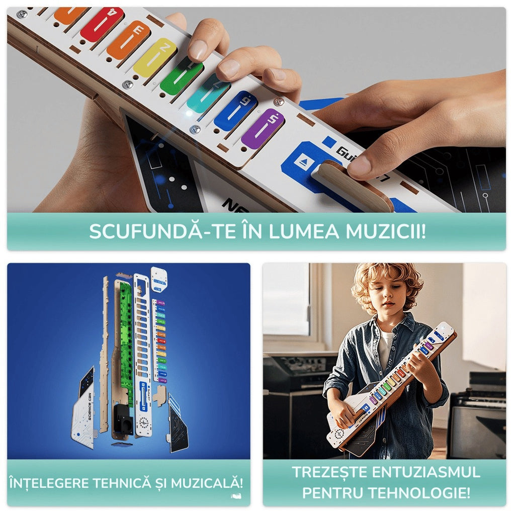 Joc STEM DIY Chitara Electrica Interactiva, TopBright