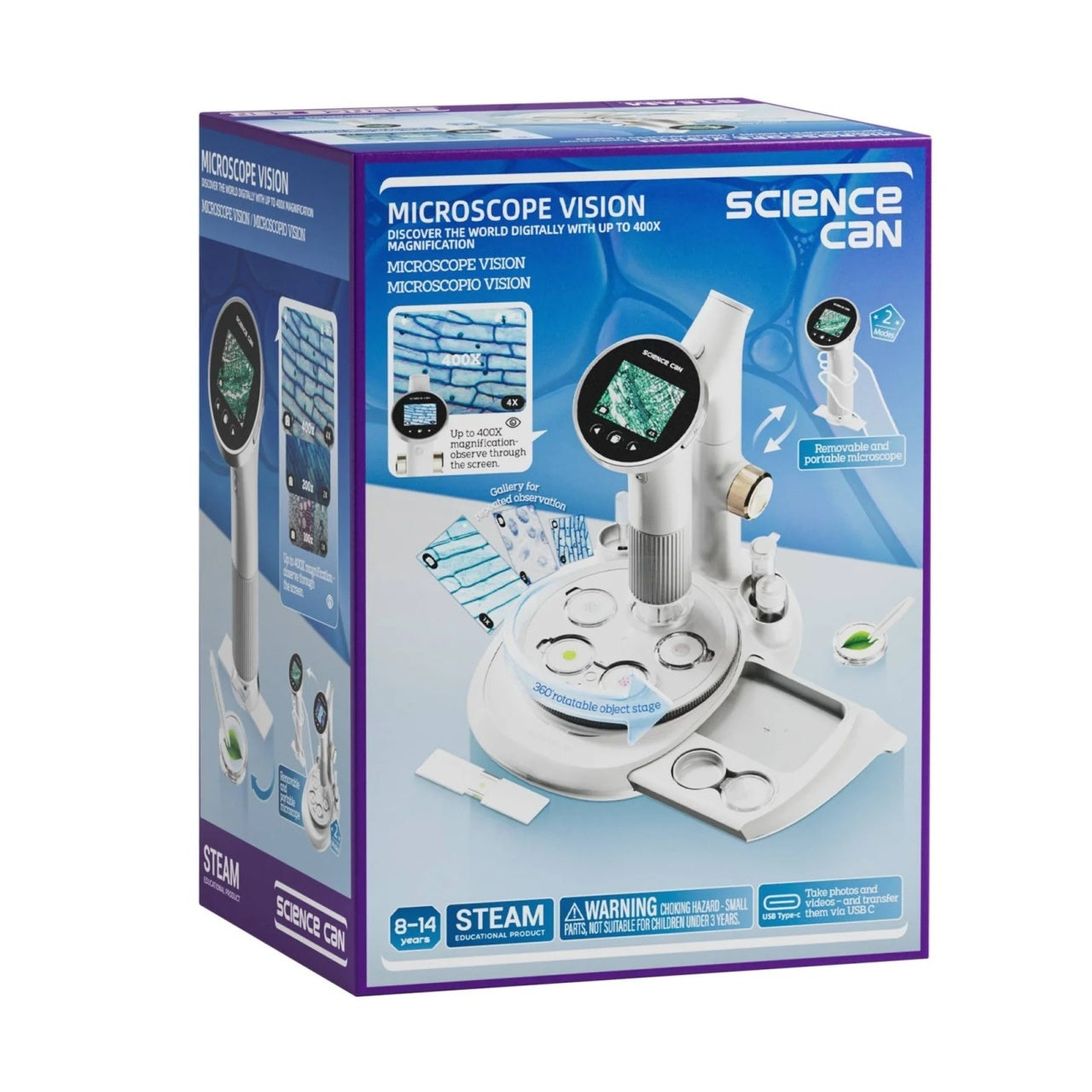 Joc STEM Microscop digital cu ecran integrat, TopBright