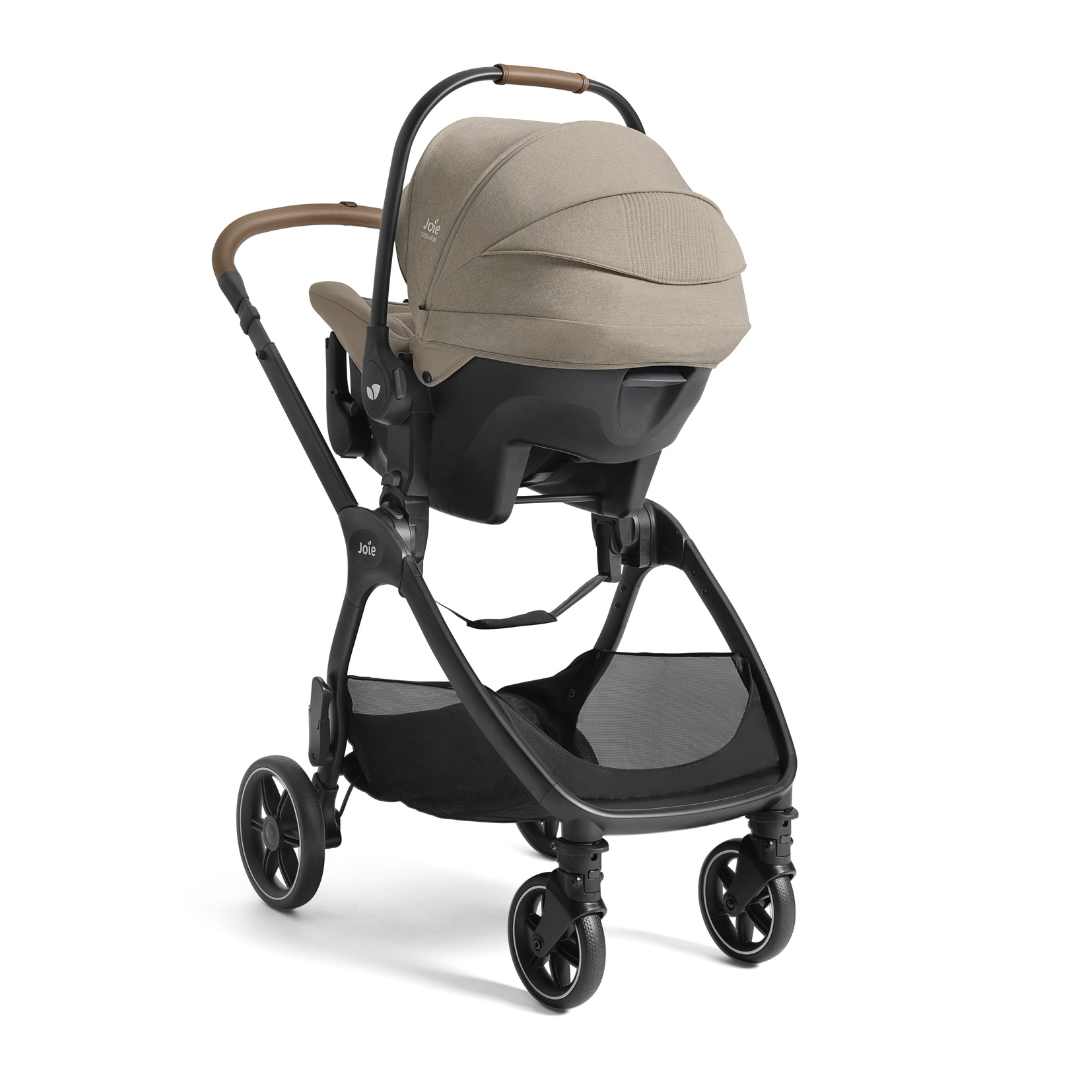 Joie - Carucior pentru copii multifunctional 3 in 1 Valora Signature Sandstone (Carucior Valora + Landou Ramble XL + scoica i-Starter)