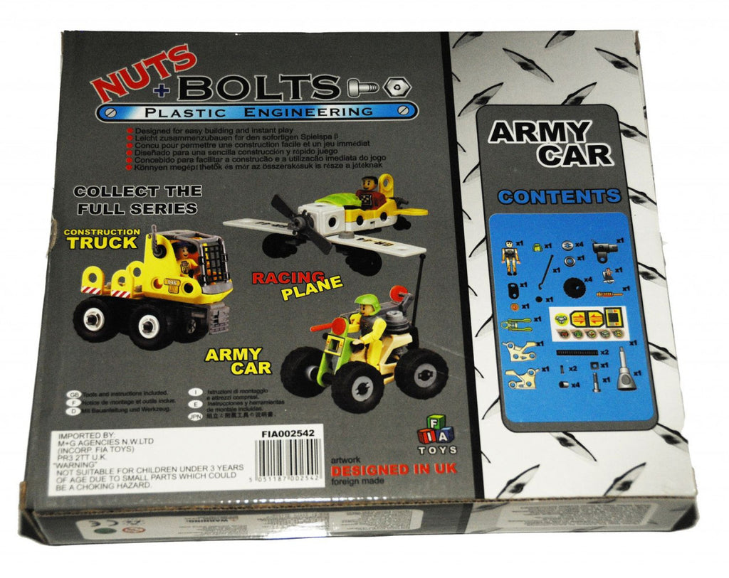 Jucarie constructie masina de armata Nuts & Bolts