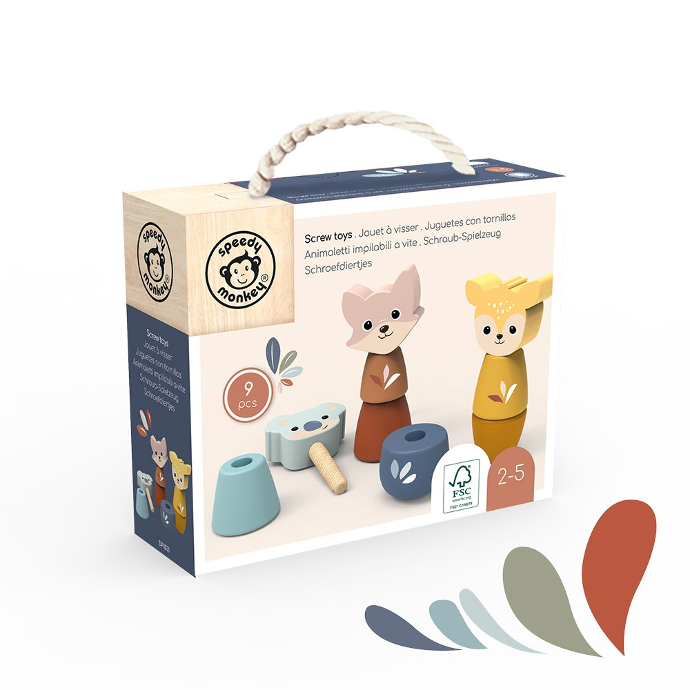 Jucarie interactiva animale cu surub, Speedy Monkey