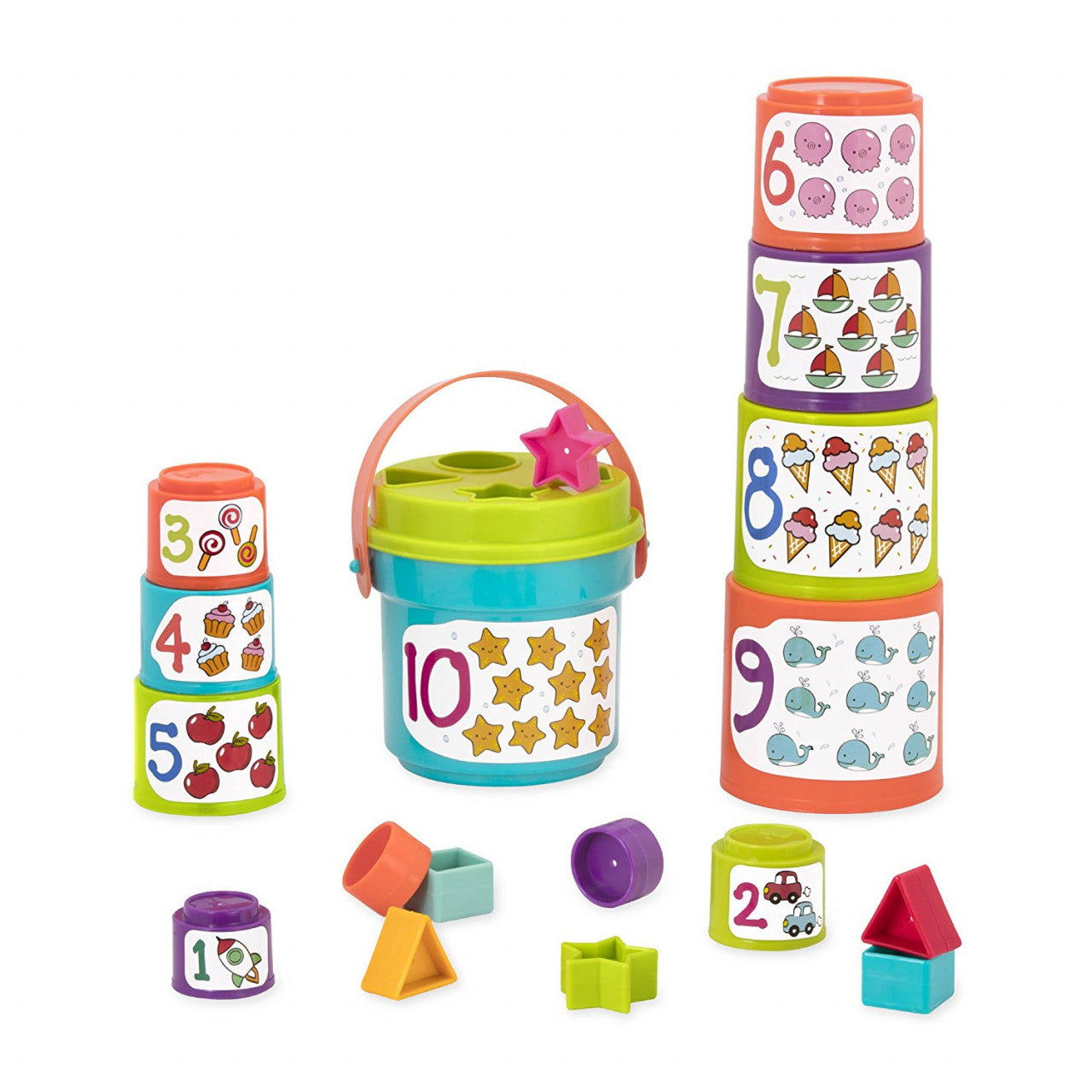 Battat 10-Cup and Shape Set Toy
