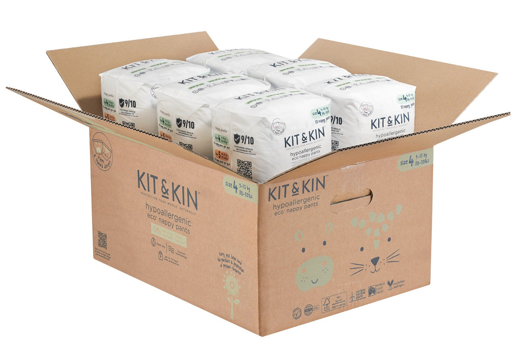 Scutece Hipoalergenice Eco Kit&Kin Chilotel Maxi, Marimea 4, 9-15 kg, 132 buc