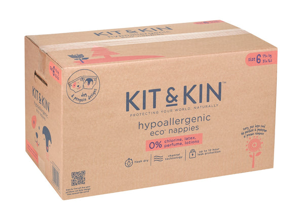 Scutece Hipoalergenice Eco Kit&Kin, Marimea 6, 14 kg+, 96 buc