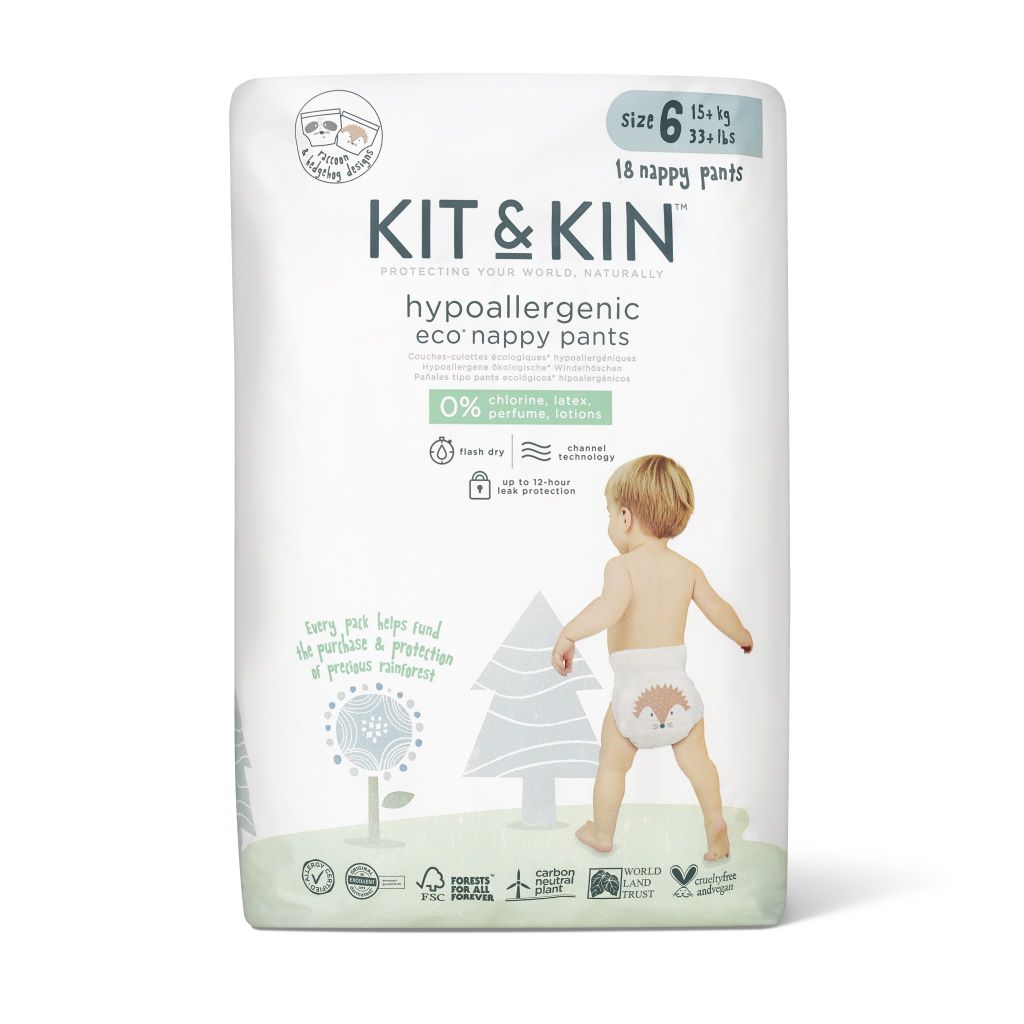 Scutece Hipoalergenice Eco Kit&Kin Chilotel XL6, Marimea 6, 15 kg+, 108 buc