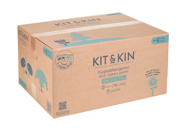Scutece Hipoalergenice Eco Kit&Kin Chilotel XL6, Marimea 6, 15 kg+, 108 buc