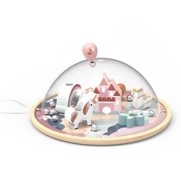 Speedy Monkey Labirint magnetic Unicorn din lemn certificat FSC, 3 ani+, cupola transparenta