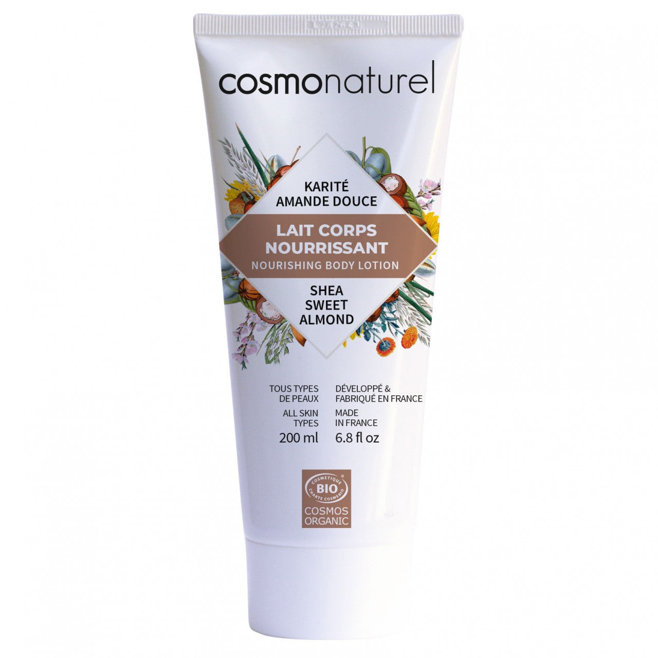 Organic body milk with shea butter and sweet almond oil 200 ml COSMO NATUREL